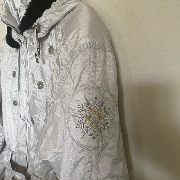 Obermeyer Vintage Ski Jacket Thermolite Iridescent Faux Fur Removable Hood 12 - Picture 12 of 16